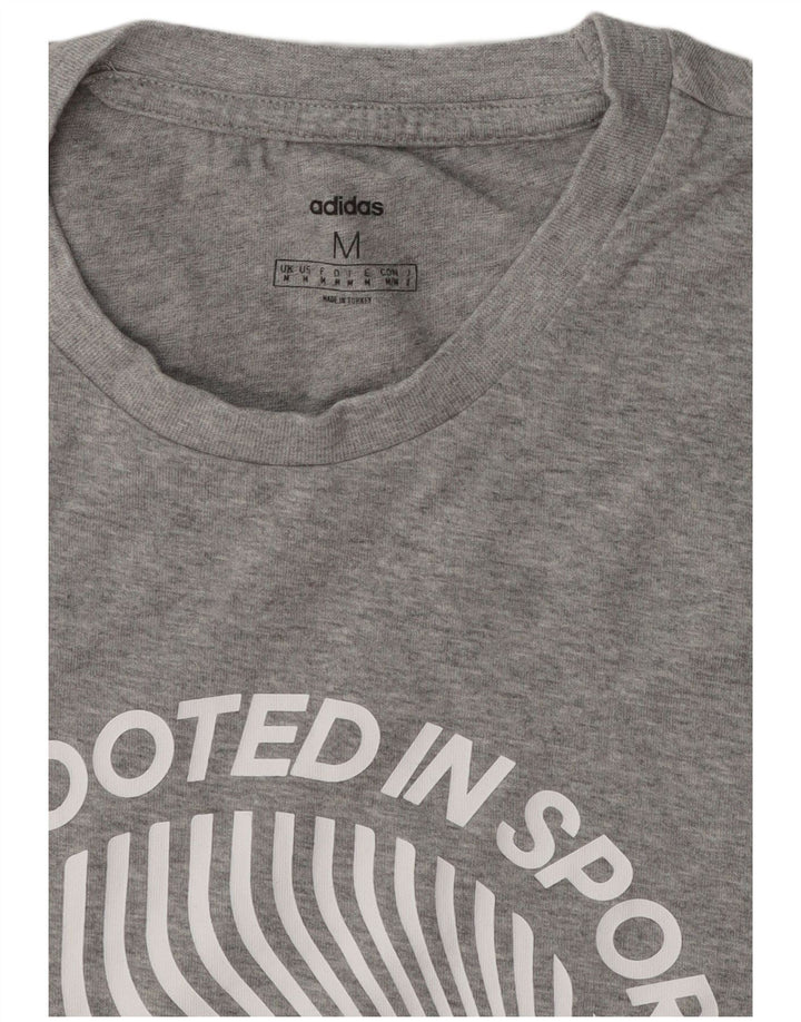 Adidas Herren Grafik-T-Shirt-Oberteil Mittelgrau meliert