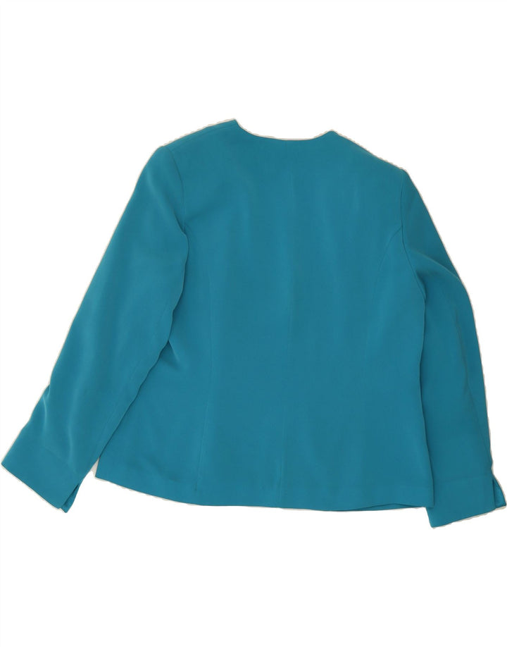 JACQUES VERT Womens Open Blazer Jacket UK 14 Medium Blue Vintage Jacques Vert and Second-Hand Jacques Vert from Messina Hembry 