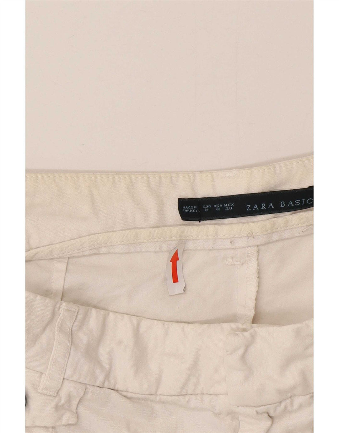 Zara Slim Chino-Hose für Damen, Größe M, W32, L30, weiße Baumwolle