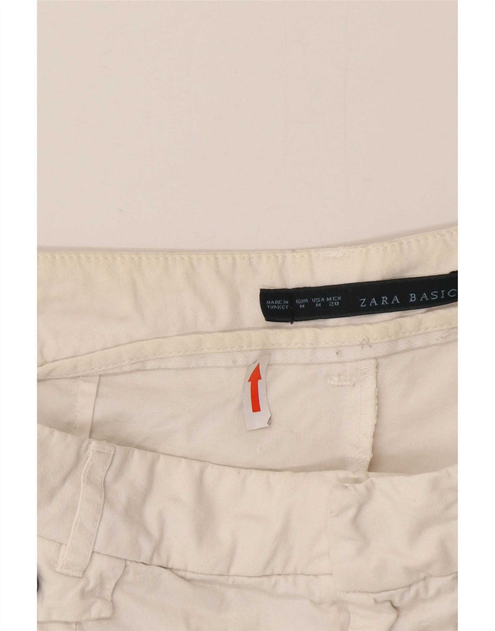 Zara Slim Chino-Hose für Damen, Größe M, W32, L30, weiße Baumwolle
