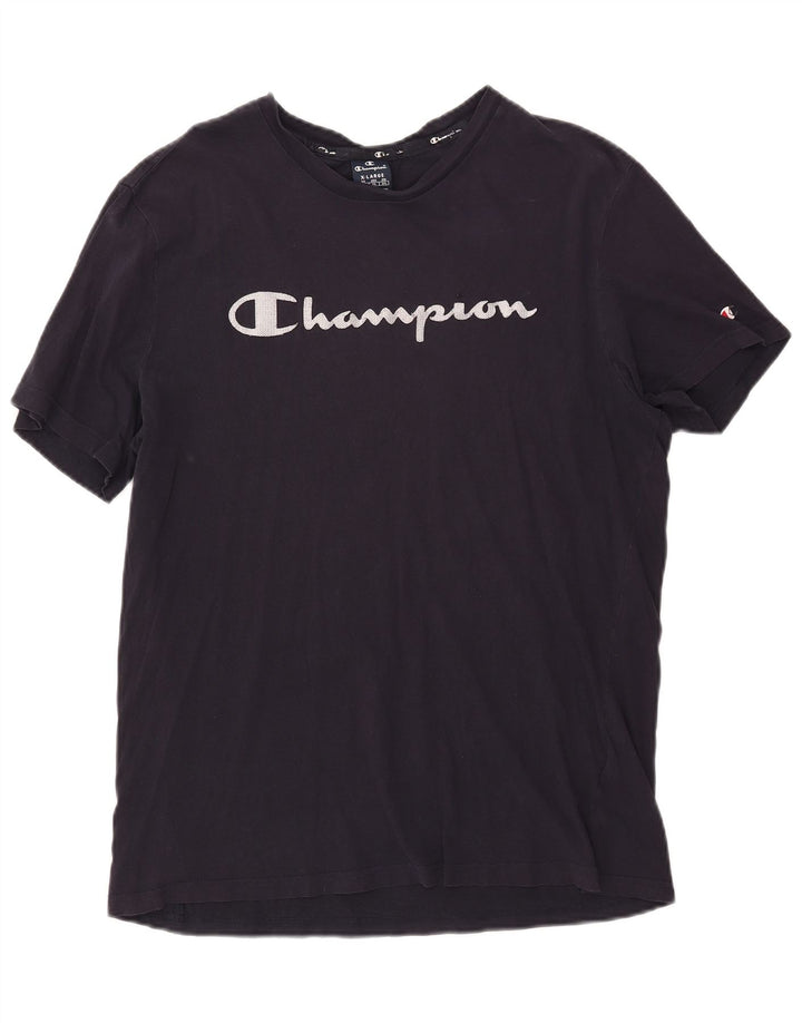 Champion Herren Grafik-T-Shirt-Oberteil XL Marineblau