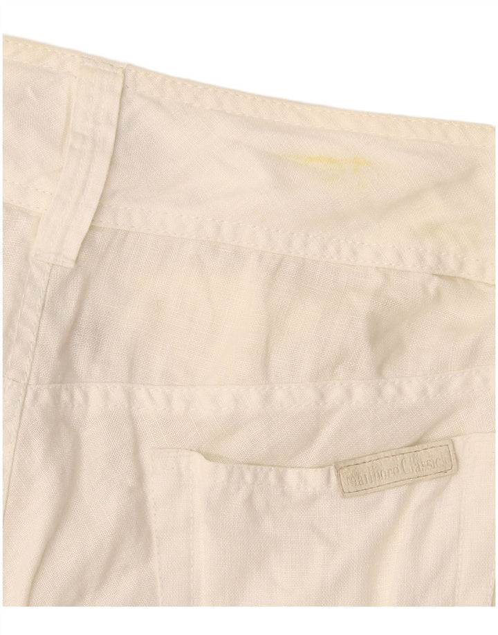 Marlboro Classics Damen A-Linienrock EU 42 Large W30 Weißes Leinen