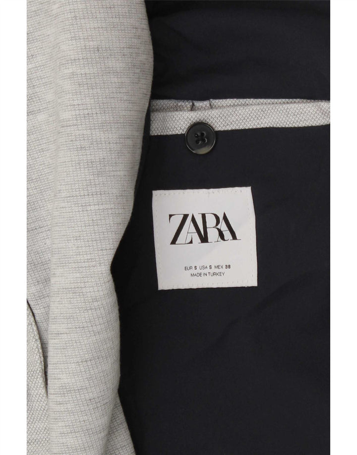 Zara Herren-Blazer mit 2 Knöpfen, Gr. 36, klein, grau meliert