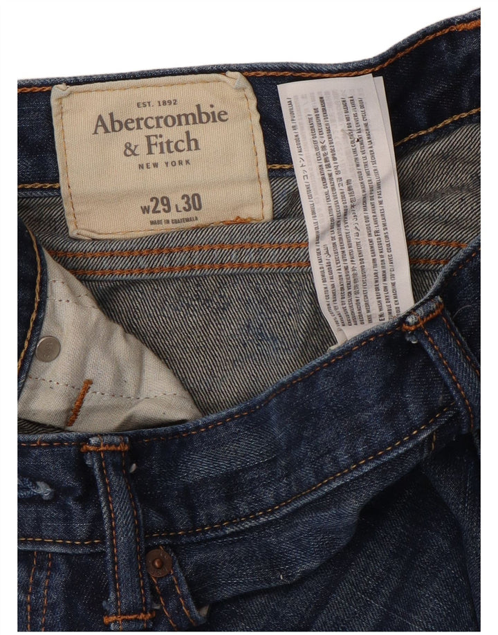 ABERCROMBIE & FITCH Herren Straight Jeans W29 L30 Blaue Baumwolle