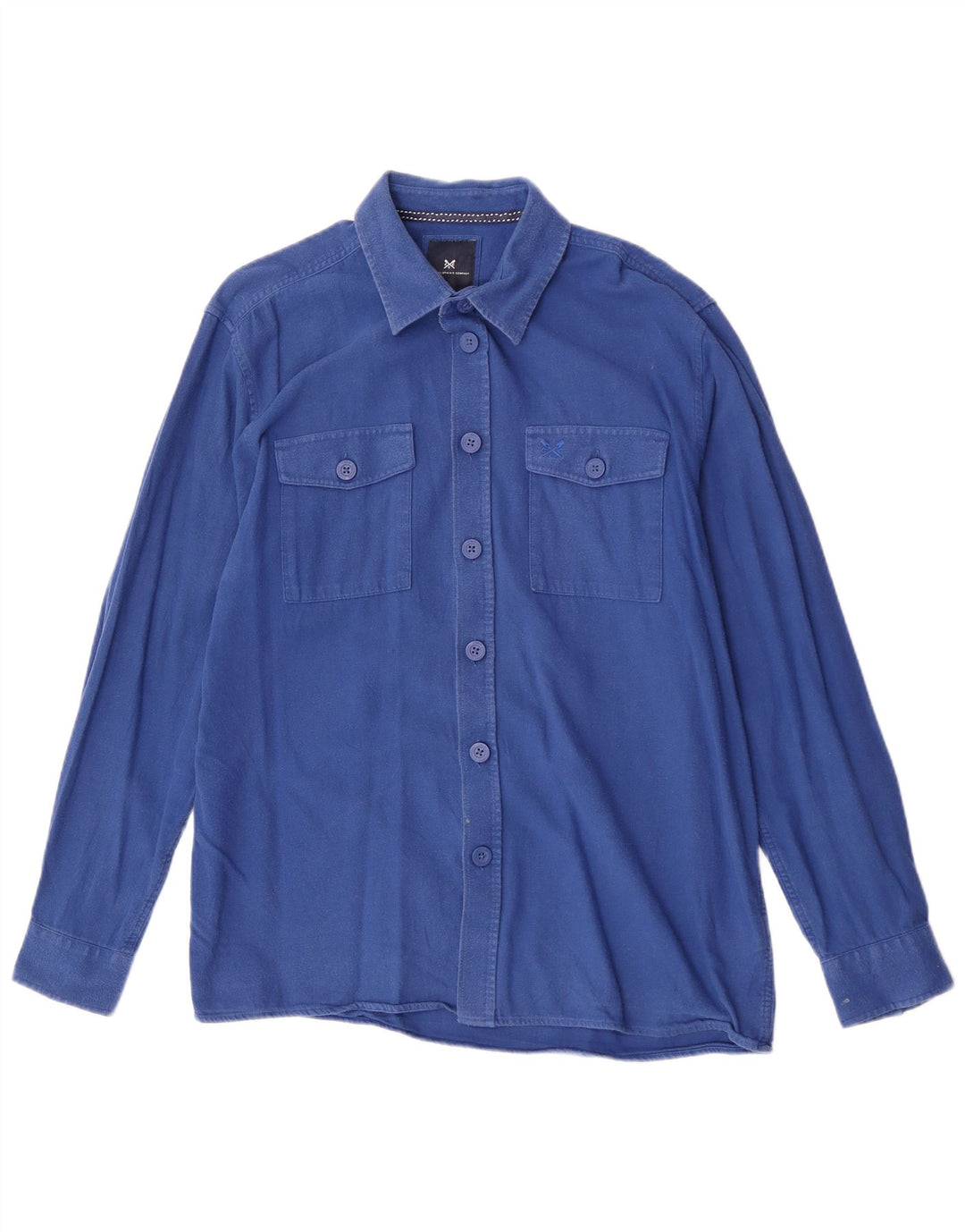 Crew Clothing Herrenhemd, groß, aus blauer Baumwolle