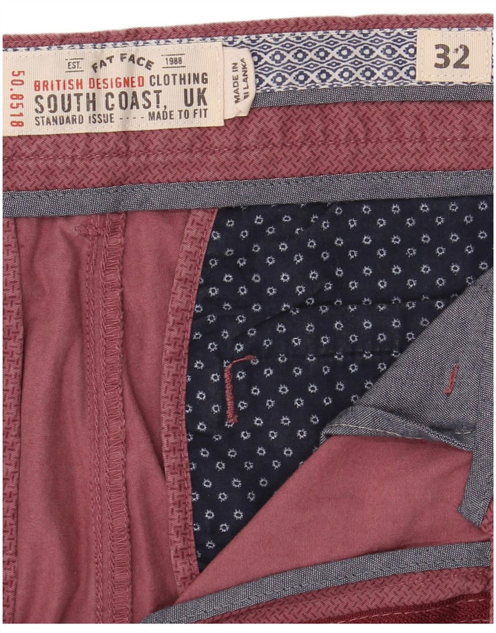 Fat Face Herren-Chinoshorts mit abstraktem Muster, Größe W32, mittelgroß, Burgunderrot, Baumwolle