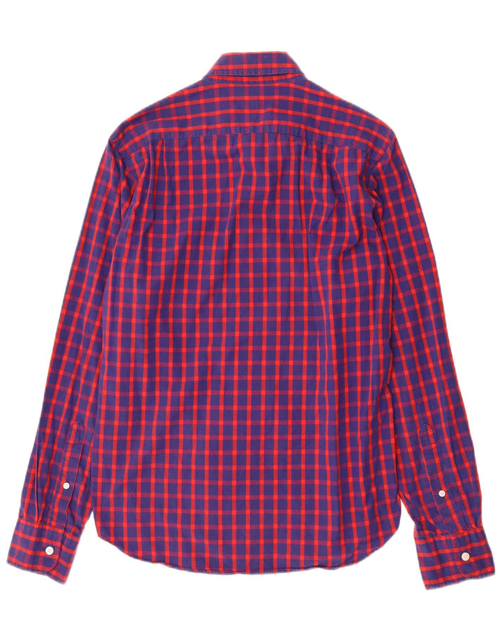 J. Crew Herren-Slim-Hemd, klein, blau kariert, Baumwolle
