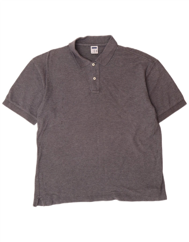 FILA Herren Poloshirt IT 48 Small Grau Baumwolle