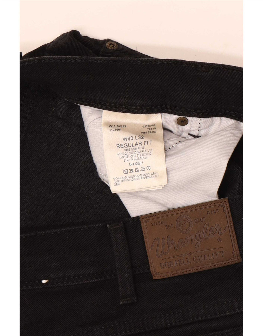 Wrangler Herren-Jeans mit normaler Passform, gerade Passform, W40, L32, schwarze Baumwolle