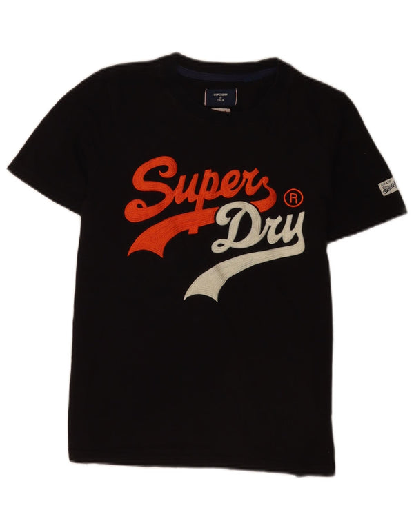 Superdry Damen Grafik-T-Shirt-Oberteil UK 8 Small Schwarz Baumwolle