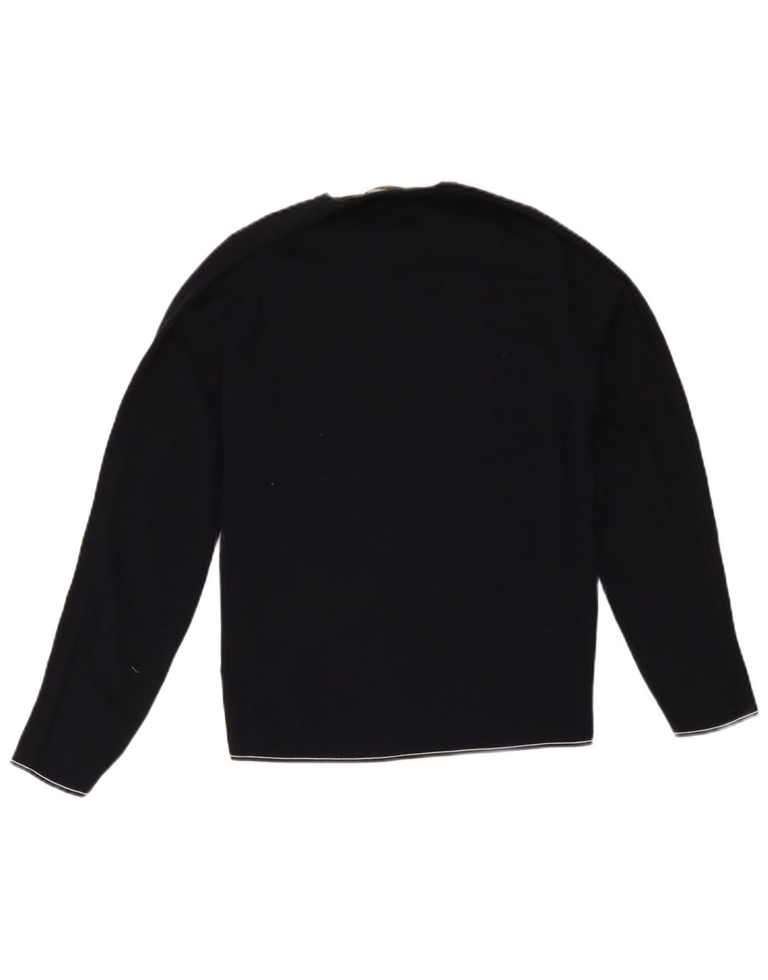 Massimo Dutti Damen-Pullover mit Rundhalsausschnitt, UK 14, mittelmarineblaue Baumwolle