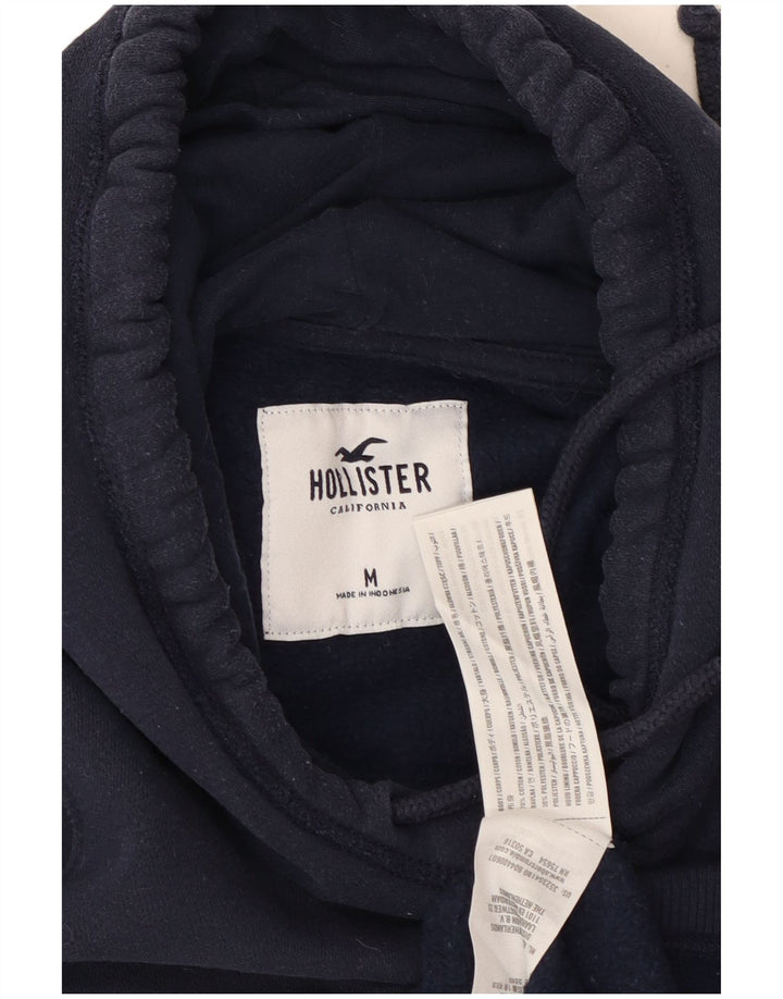 HOLLISTER Damen-Kapuzenpullover mit Grafik, UK 14, mittelmarineblaue Baumwolle