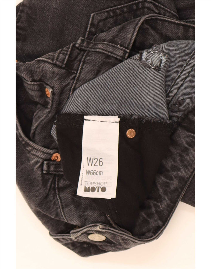 Topshop Damen Mini-Jeansrock W26 Small Schwarz Baumwolle