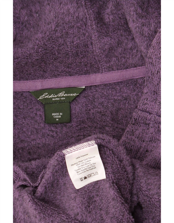 EDDIE BAUER Damen Kapuzenpullover UK 14 Mittelviolett meliertes Polyester