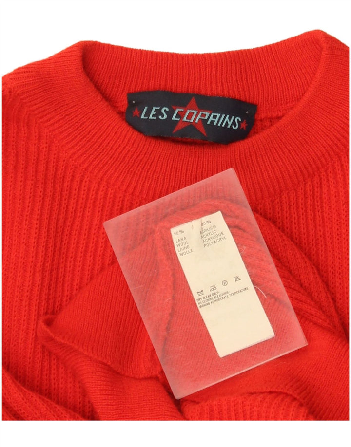 Les Copains Damen-Pullover mit Rundhalsausschnitt, UK 16, Größe L, rote Wolle