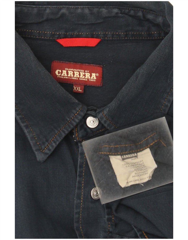 Carrera Herren Jeanshemd 2XL Marineblau Baumwolle