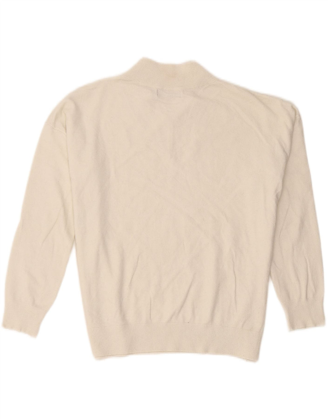 Marks & Spencer Damen-Pullover mit V-Ausschnitt, Gr. 14, Mittel, gebrochenes Weiß