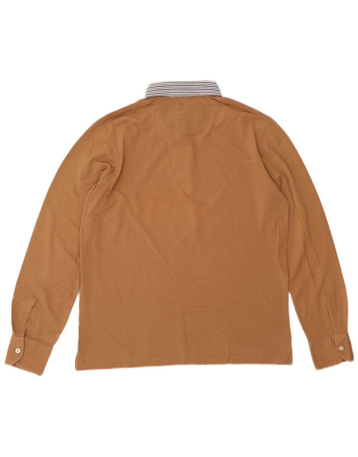 HARMONT & BLAINE Herren-Langarm-Rugby-Poloshirt aus mittelbeiger Baumwolle