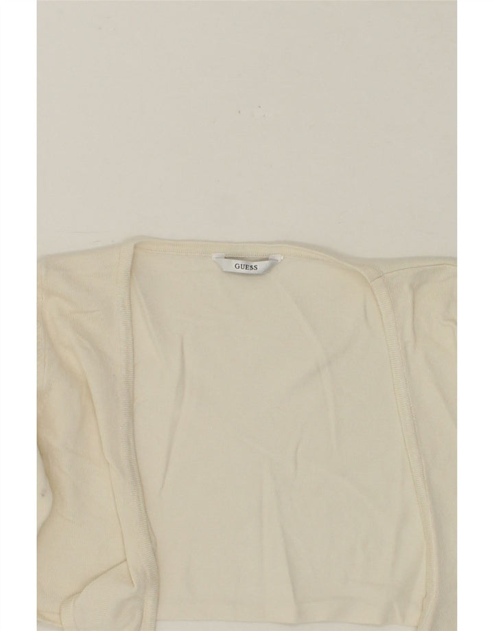 GUESS Girls Crop Cardigan Sweater 6-7 Years White Vintage Guess and Second-Hand Guess from Messina Hembry 