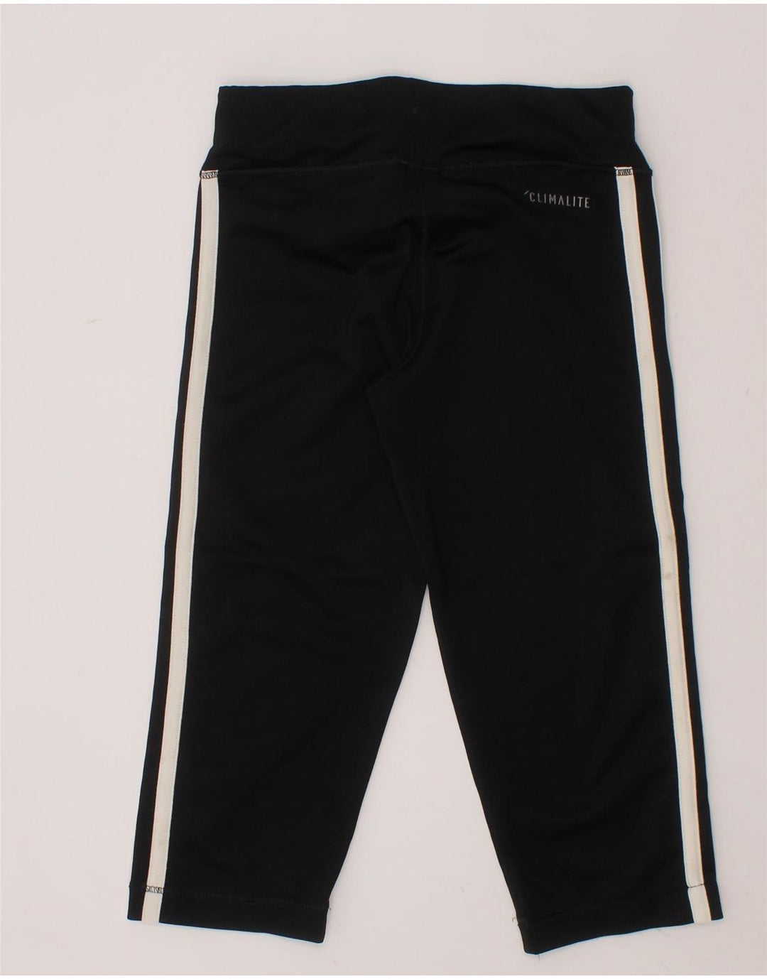ADIDAS Girls Capri Tracksuit Trousers 7-8 Years Black Polyester Vintage Adidas and Second-Hand Adidas from Messina Hembry 