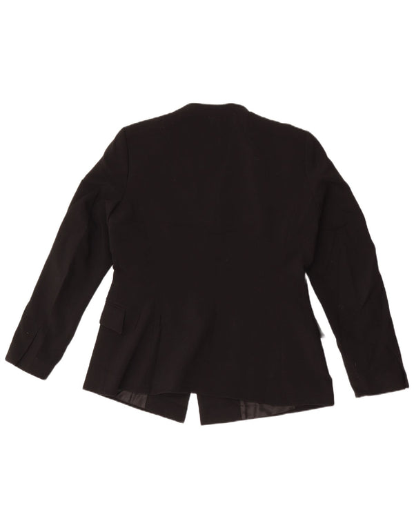 Zara Damen Blazer Jacke UK 16 Large Schwarz Polyester