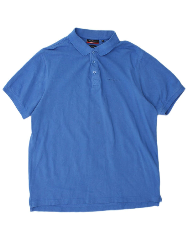 PIERRE CARDIN Herren-Poloshirt mit normaler Passform, XL, blaue Baumwolle