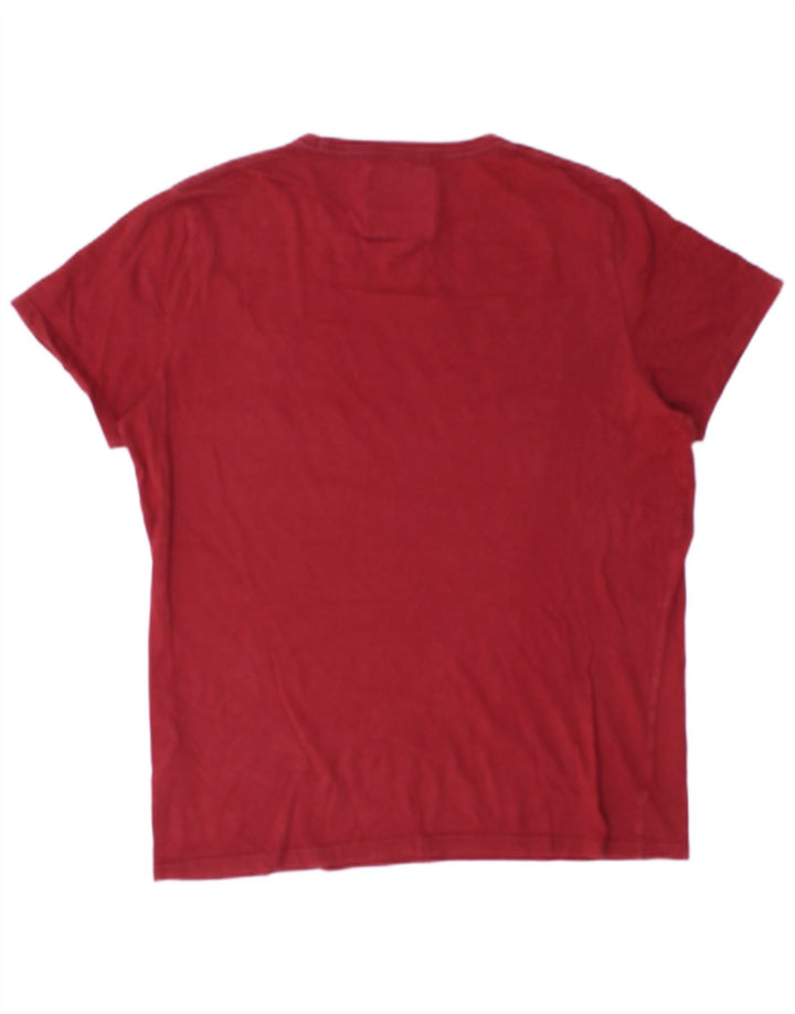 Hollister Herren Grafik-T-Shirt-Oberteil aus mittelroter Baumwolle