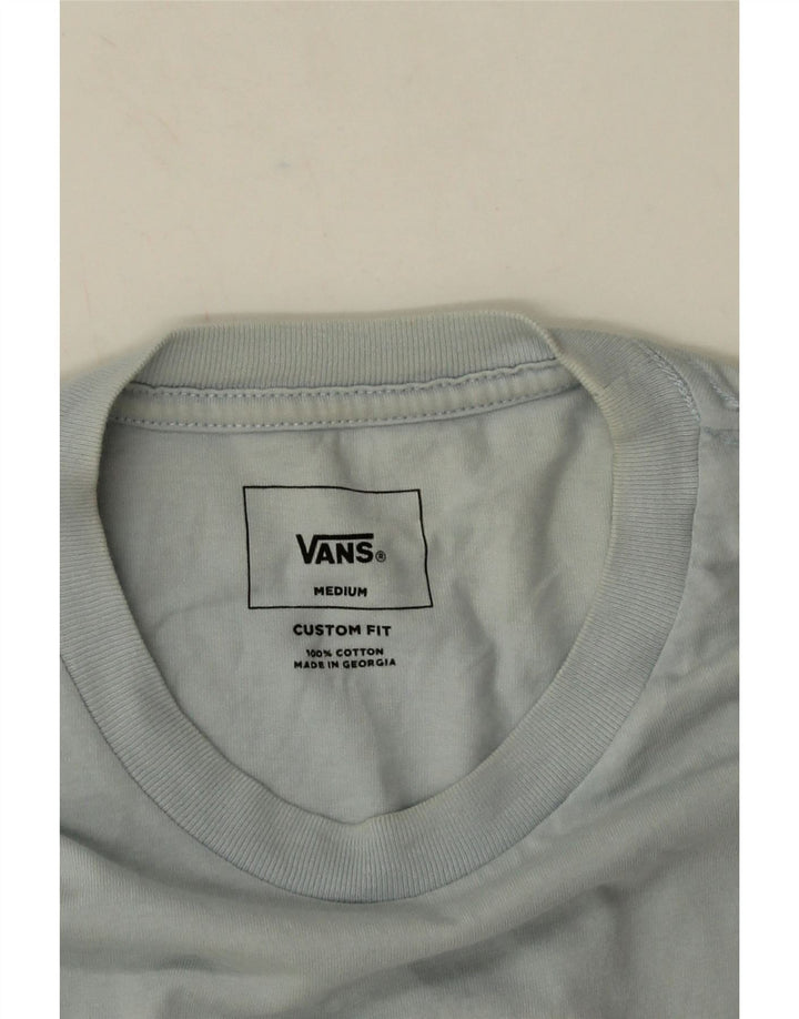 Vans Herren Custom Fit Grafik-T-Shirt-Oberteil aus mittelblauer Baumwolle