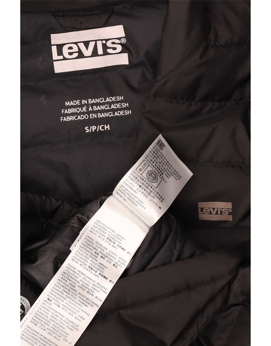 Levi's Herren-Jacke, gepolstert, Größe S, Schwarz, Polyester