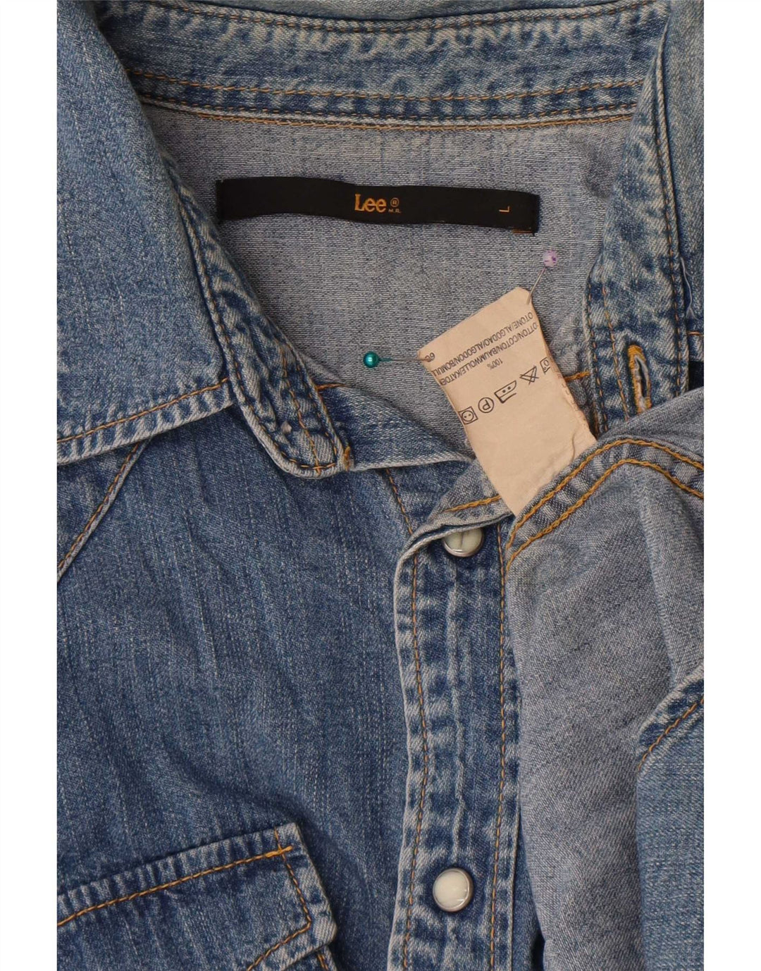 Lee Herren-Jeanshemd, groß, aus blauer Baumwolle