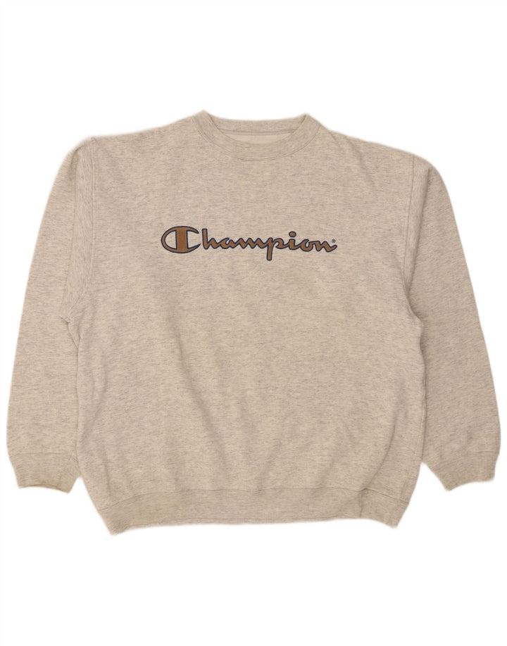 Champion Herren-Sweatshirt mit Grafik, XL, grau meliert, Baumwolle