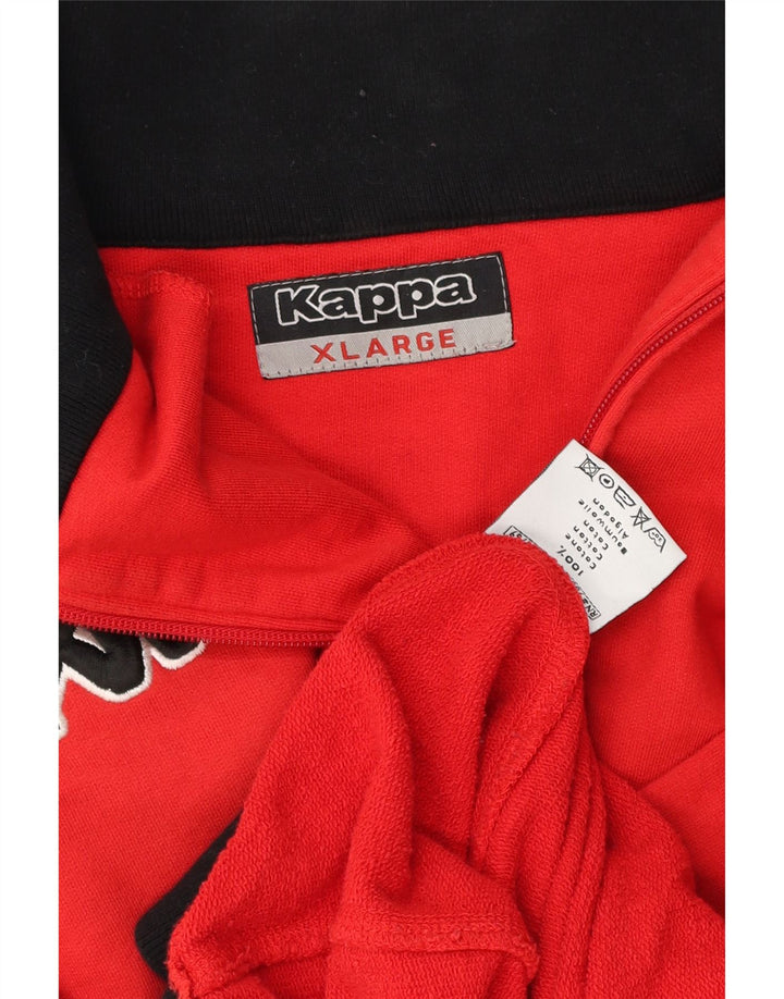 Kappa Herren-Trainingsanzug-Top-Jacke XL aus roter Baumwolle