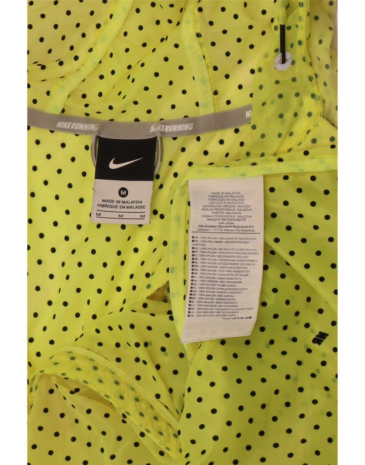 Nike Damen-Lauf-Regenjacke mit Kapuze, UK 14, mittelgelb gepunktet