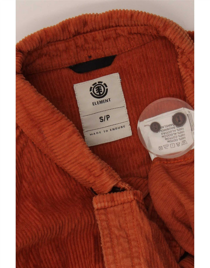 Element Herren Cordhemd Small Orange Baumwolle
