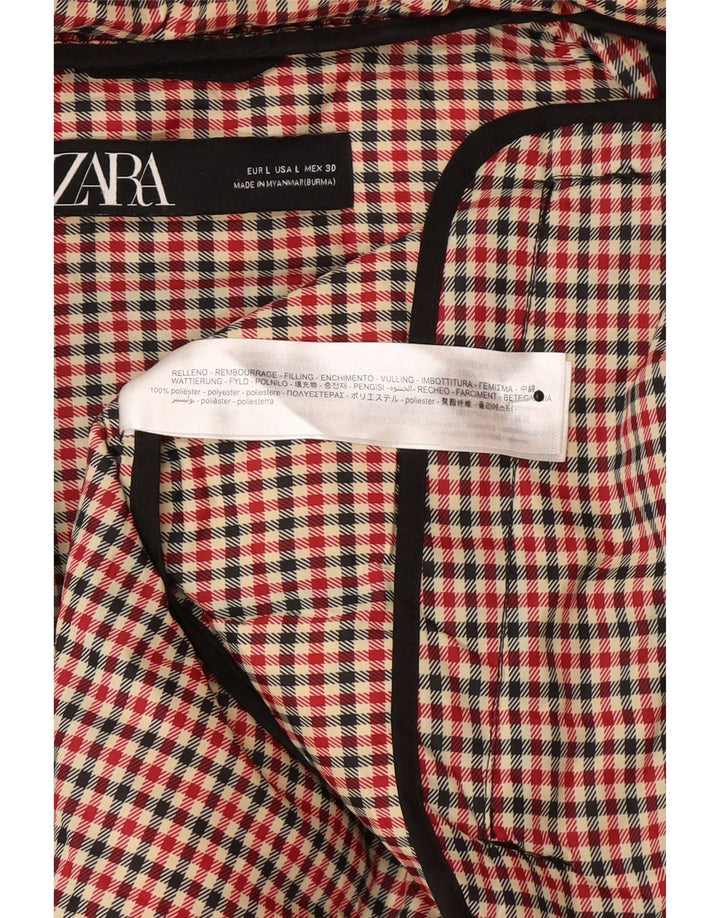 Zara Damen-Kapuzenjacke, wattiert, UK 16, Größe L, Schwarz, Polyester, Winter