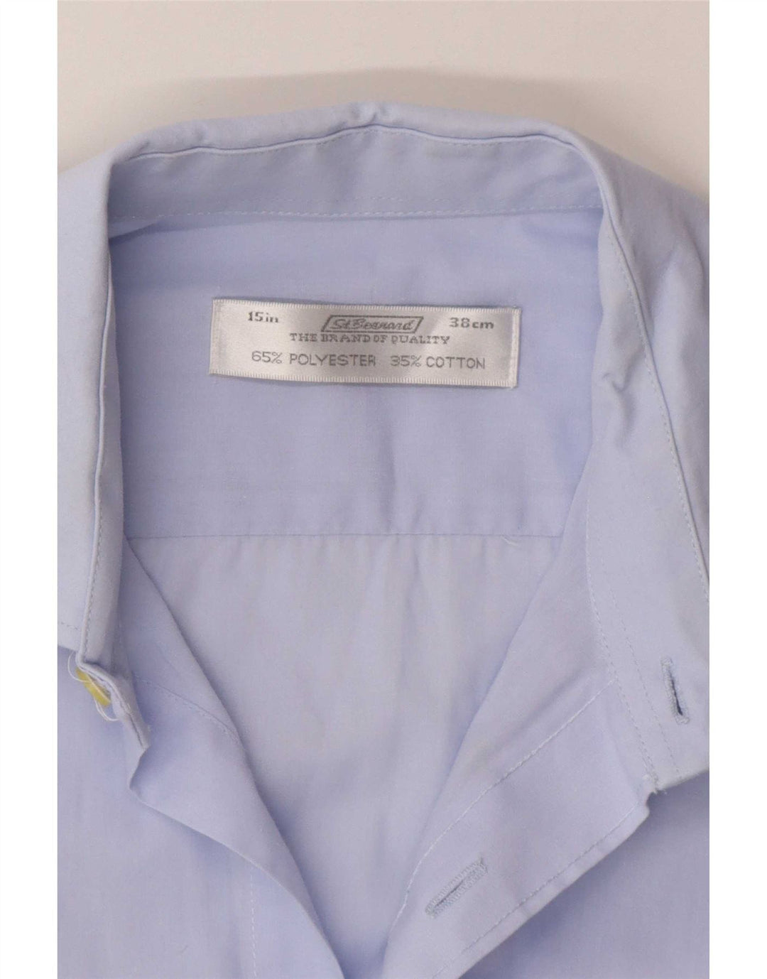 St. Bernard Herrenhemd Größe 15 38 Mittelblaues Polyester
