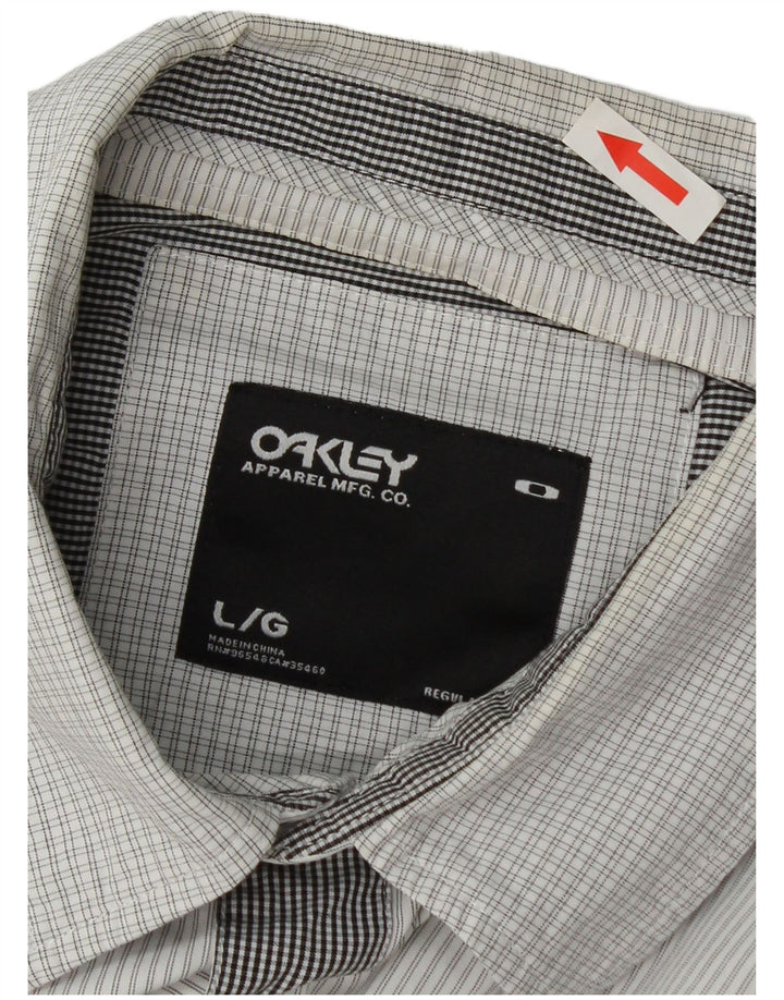 Oakley Herren-Hemd, groß, weiß, Patchwork