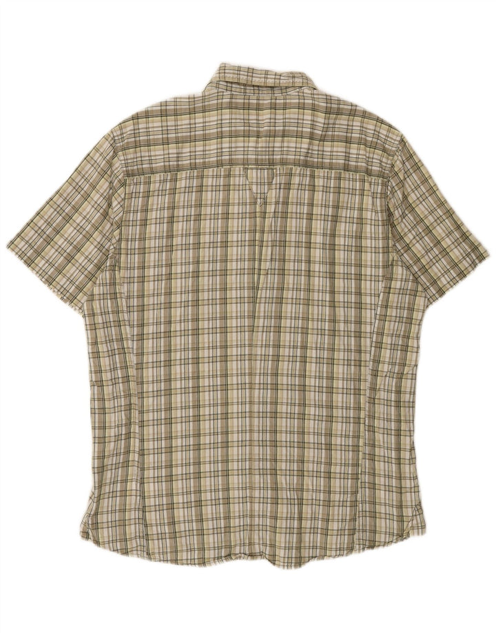 Wrangler Herren Kurzarmhemd XL Beige kariert Baumwolle