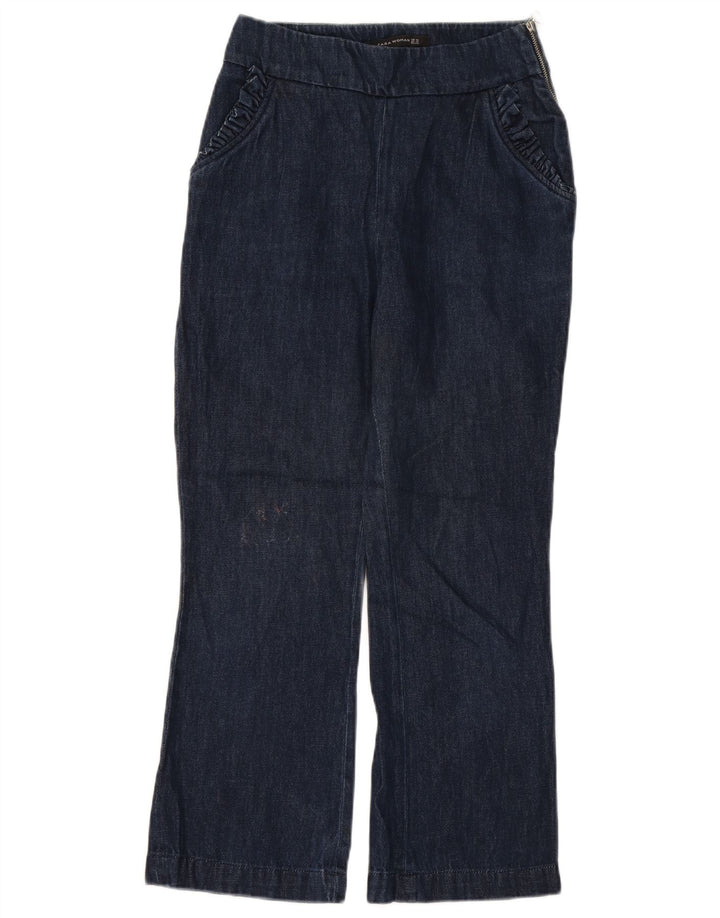 Zara Damen Bootcut Jeans XS W24 L26 Marineblau