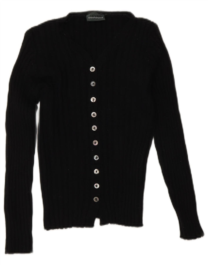 Roccobarocco Damen Crop Cardigan Pullover IT 42 Medium Schwarz