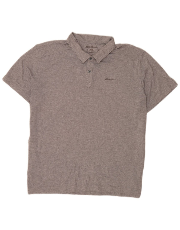 Eddie Bauer Herren Kurzarm-Poloshirt mit normaler Passform, 2XL, Grau, Polyester