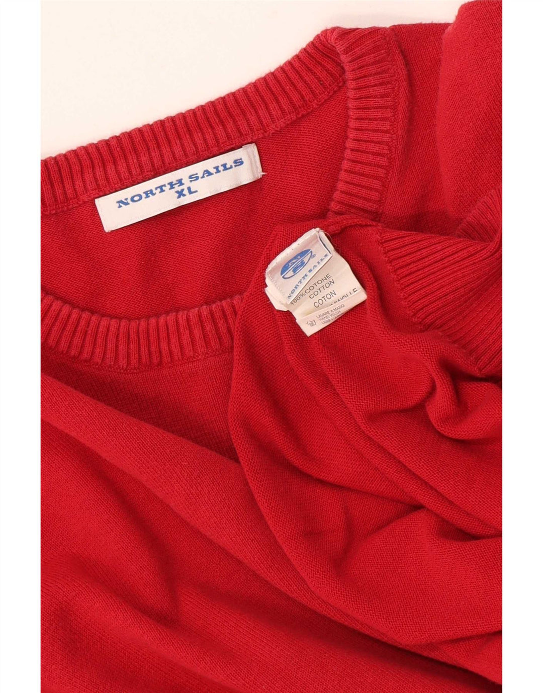 North Sails Herren-Pullover mit Rundhalsausschnitt, XL, rote Baumwolle