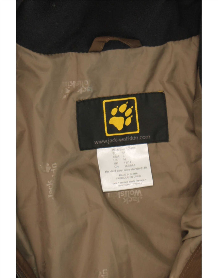 Jack Wolfskin Wattierter Damenmantel mit Kapuze UK 12/14 Mittelbraunes Polyester