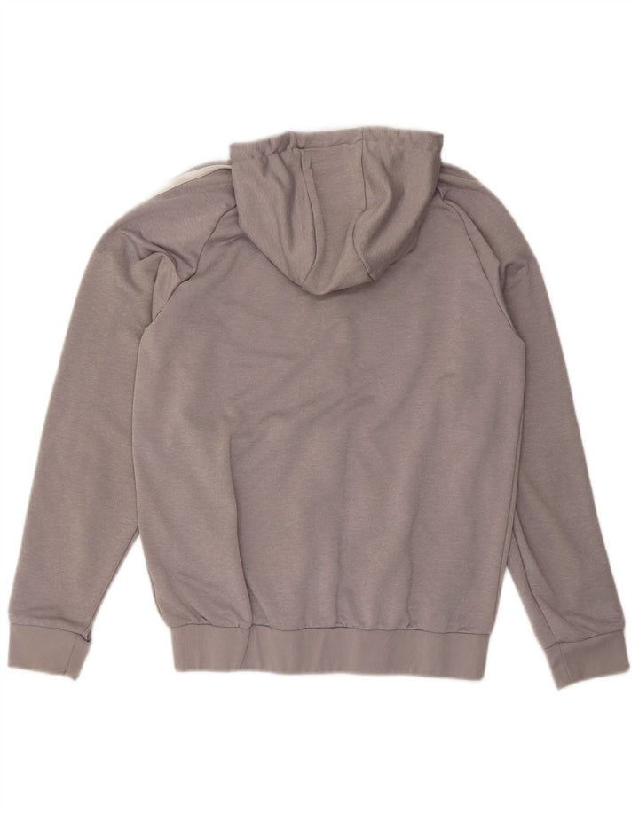 ADIDAS Mens Zip Hoodie Sweater Medium Grey Polyester