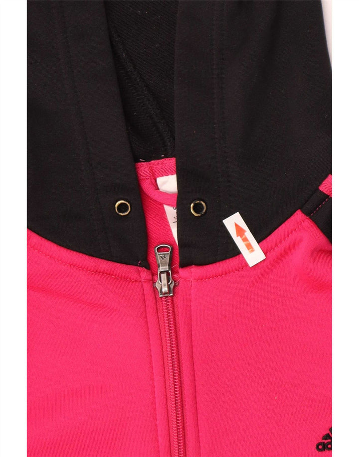 Adidas Damen Zip Hoodie Pullover UK 12/14 Mittelrosa Polyester
