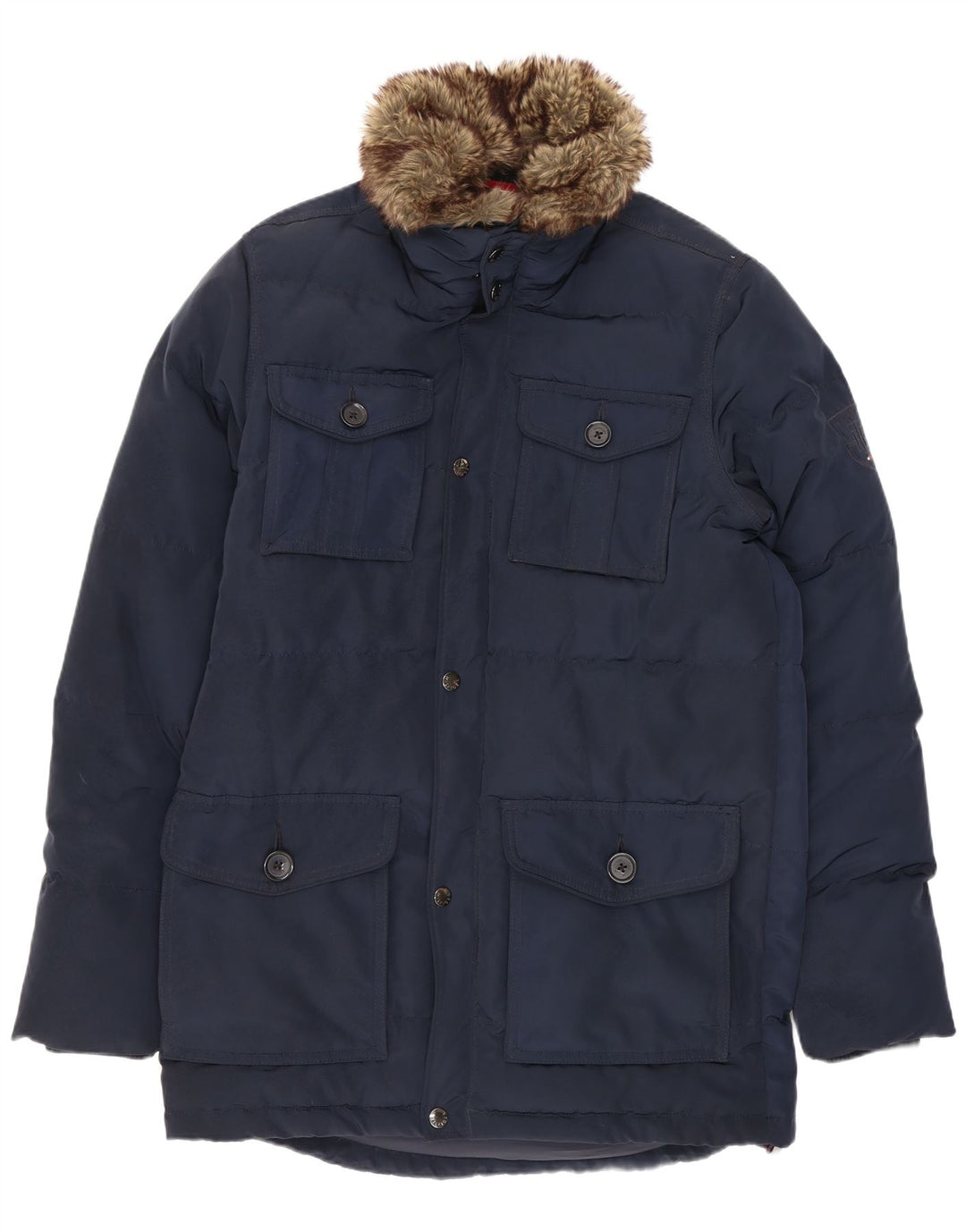 Tommy Hilfiger Herren gepolsterter Mantel UK 36 Small Marineblau Polyester