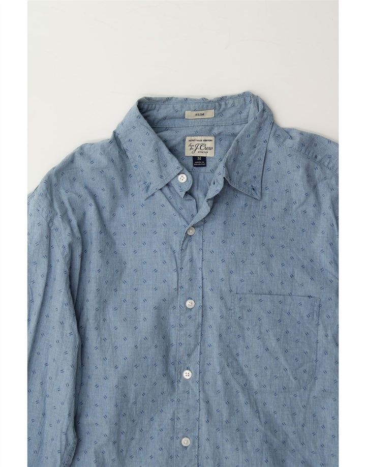 J. CREW Mens Slim Shirt Medium Blue Flecked Cotton Vintage J. Crew and Second-Hand J. Crew from Messina Hembry 