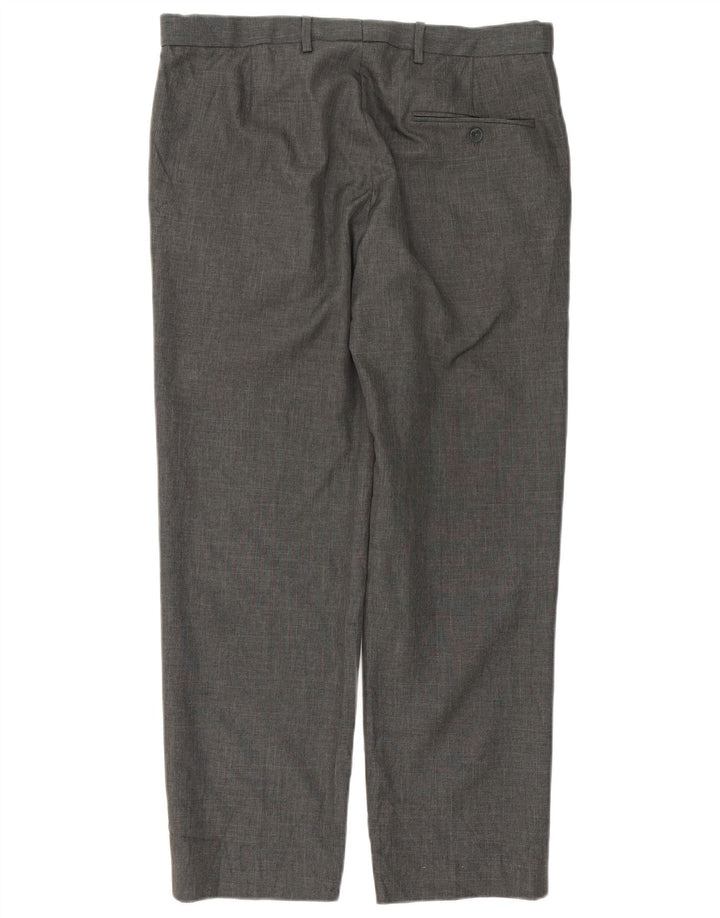 Marks & Spencer Maßgeschneiderte, gerade Anzughose für Herren, W34, L29, Grau, Polyester