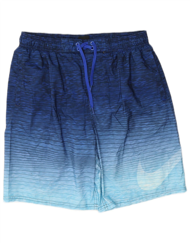 Nike Herren-Badeshorts mit Grafik, groß, blaues Nadelstreifen-Polyester