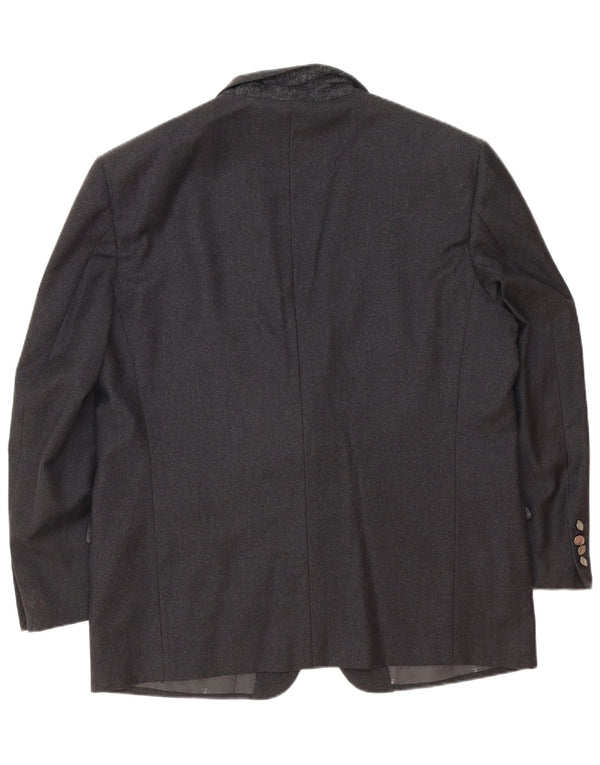 Yves Saint Laurent Herren 2-Knopf-Blazerjacke IT 56 3XL Graue Wolle Klassisch